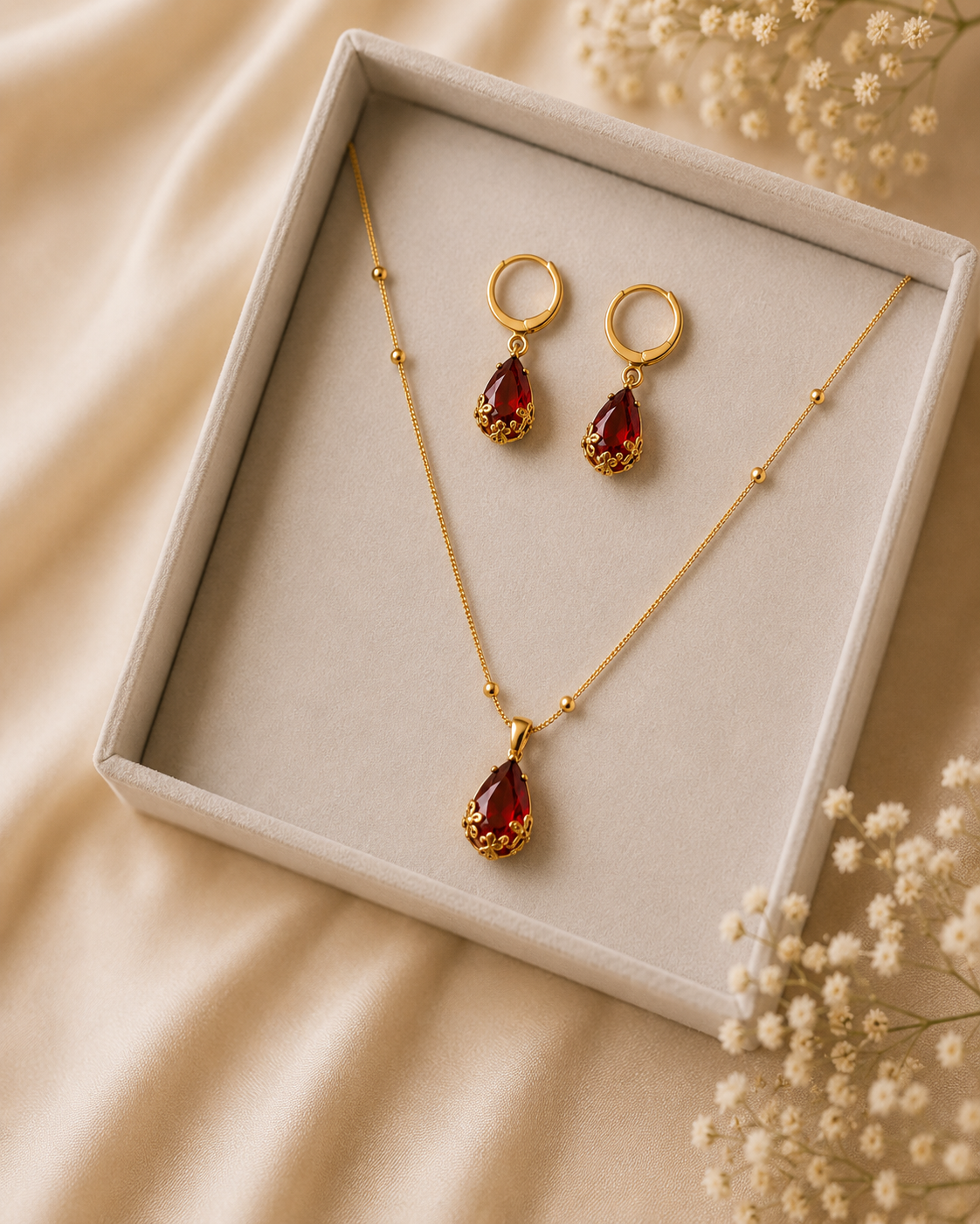 Minimal Gold-Plated Artificial Stone Pendant Chain for Women | Ethnic Party Wear Necklace