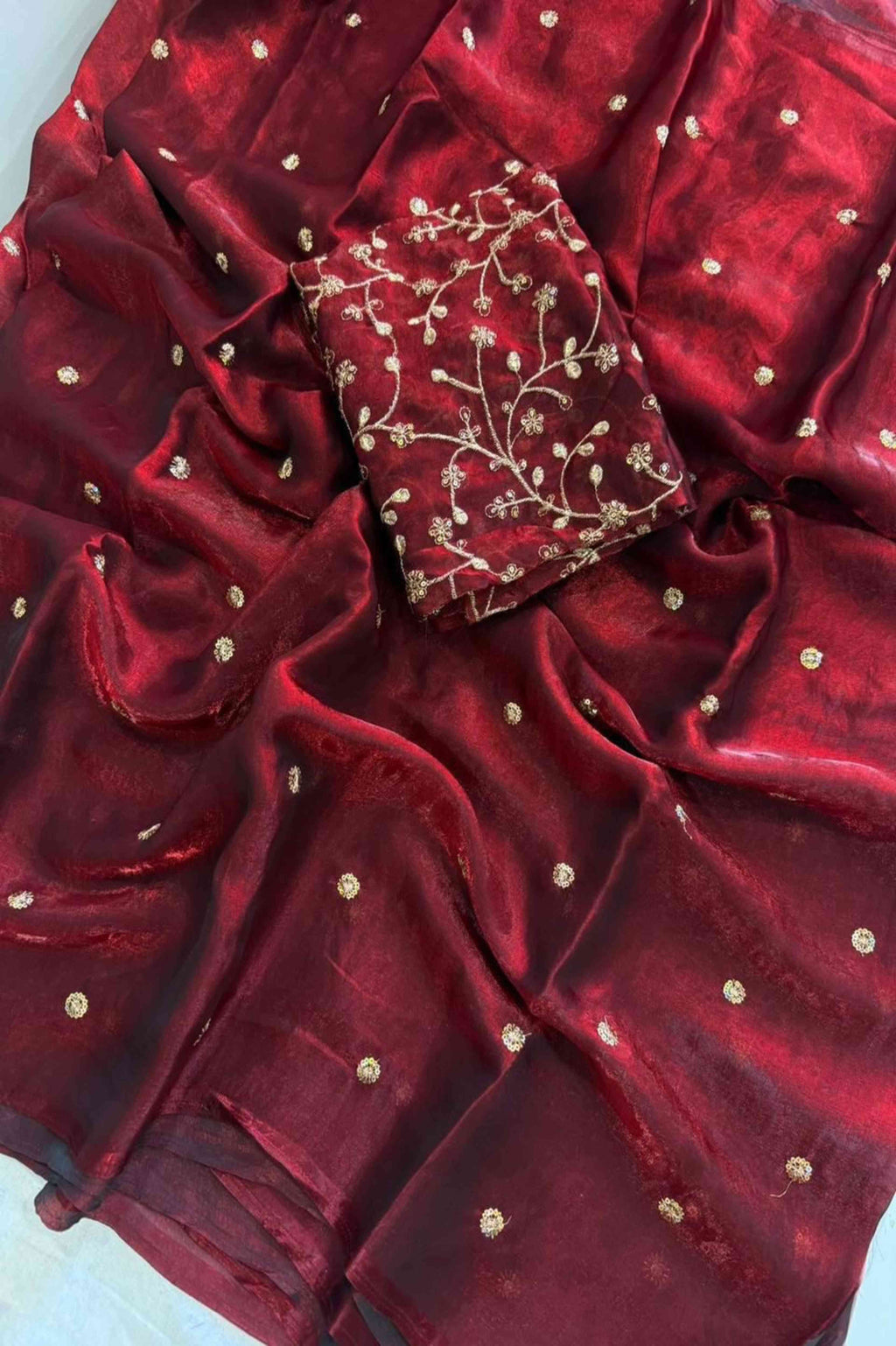 Space Fendy Satin Sequence Work Saree