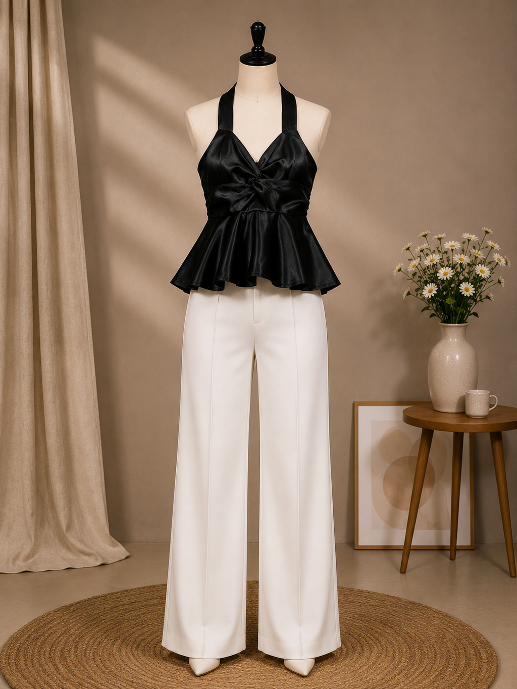 Halter Neck Satin Top