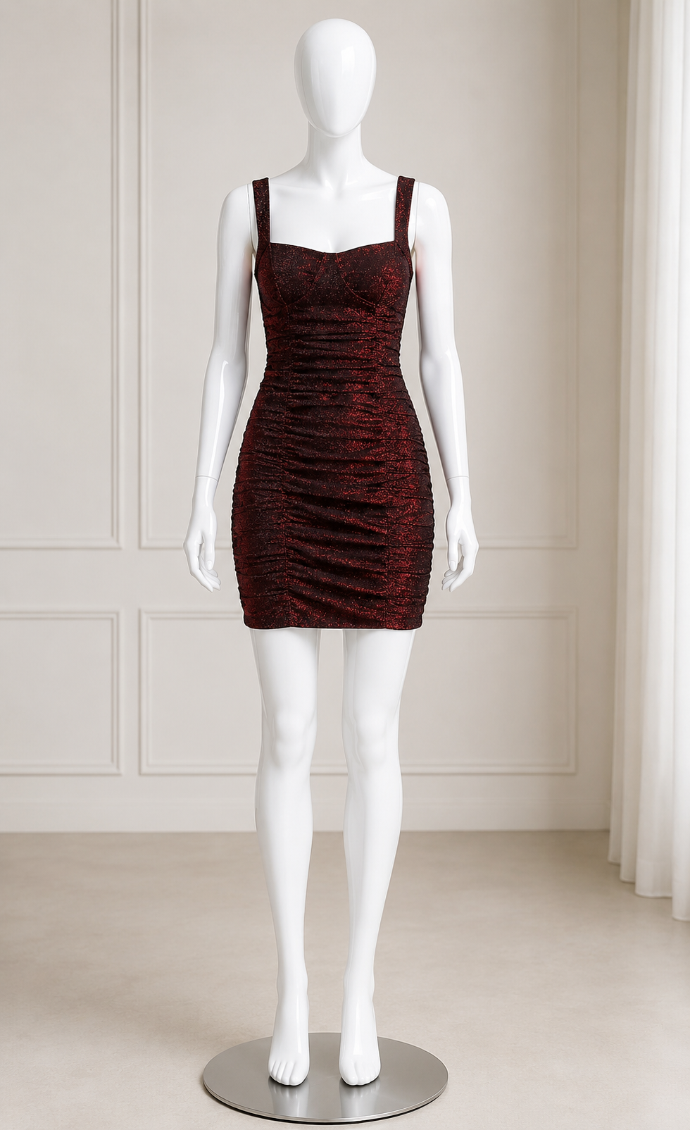 Elegant Maroon Solid Bodycon dress