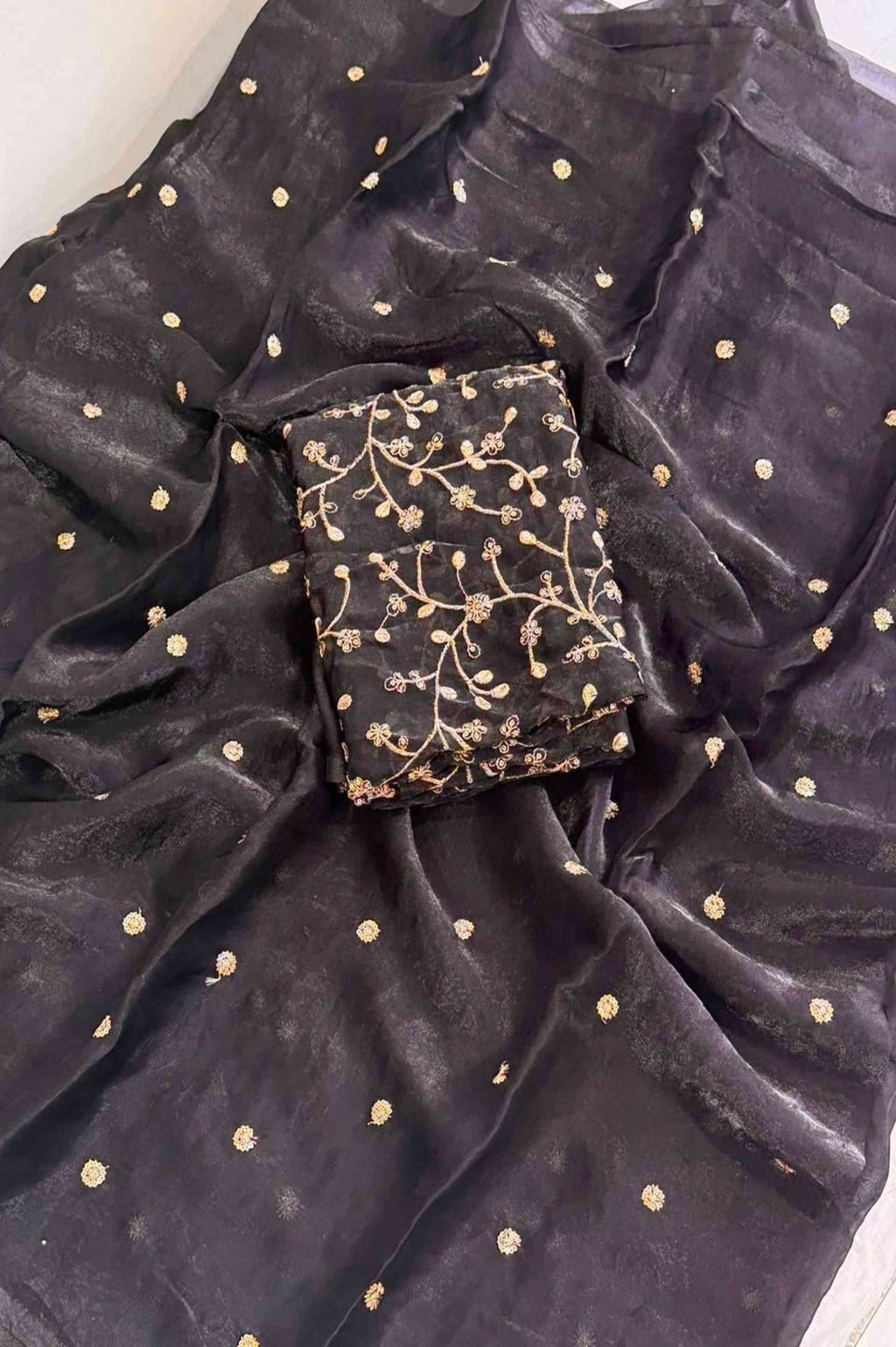 Space Fendy Satin Sequence Work Saree