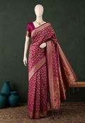 Premium Banarasi Art Silk Saree with Rich Zari Woven Design