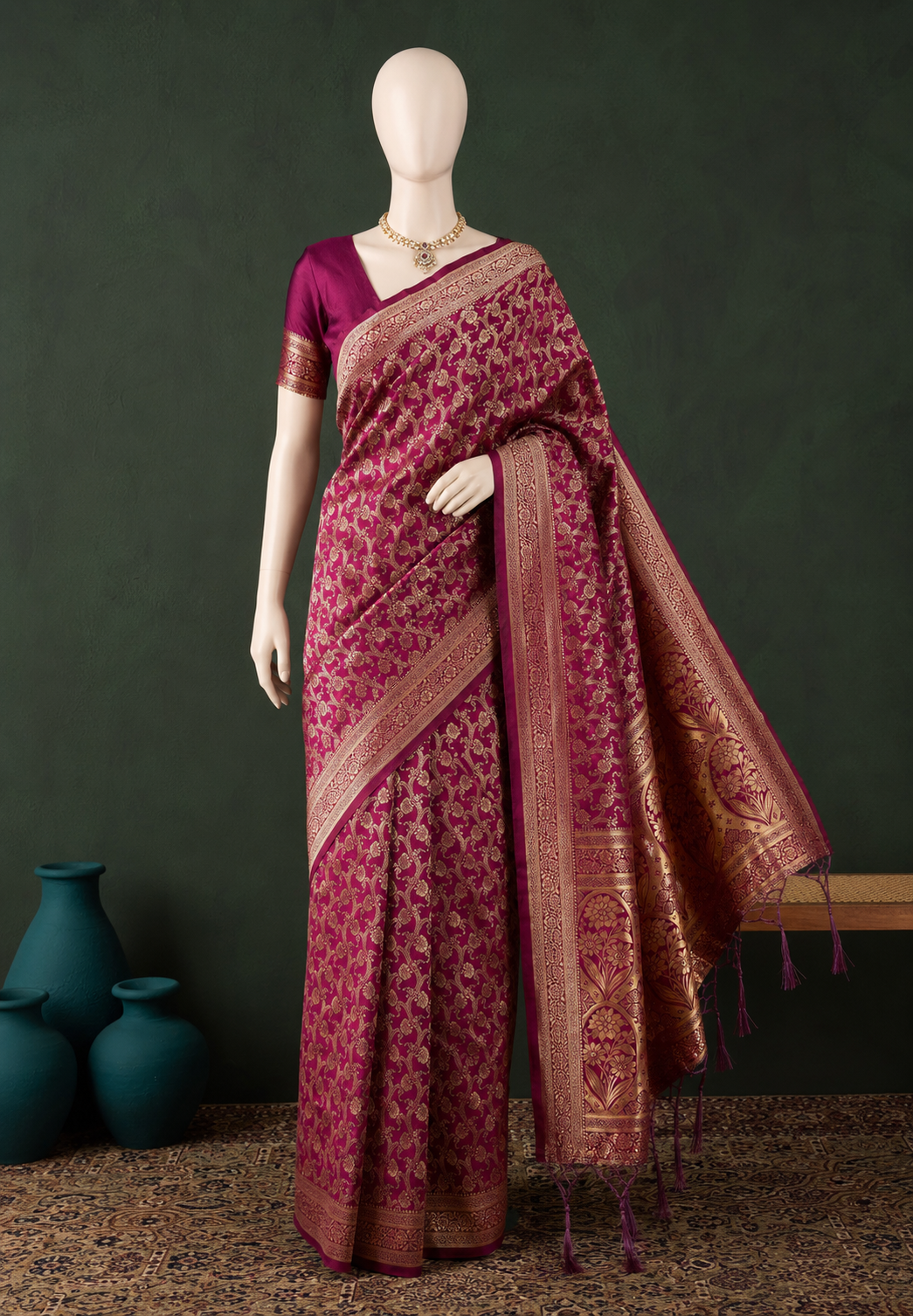 Premium Banarasi Art Silk Saree with Rich Zari Woven Design