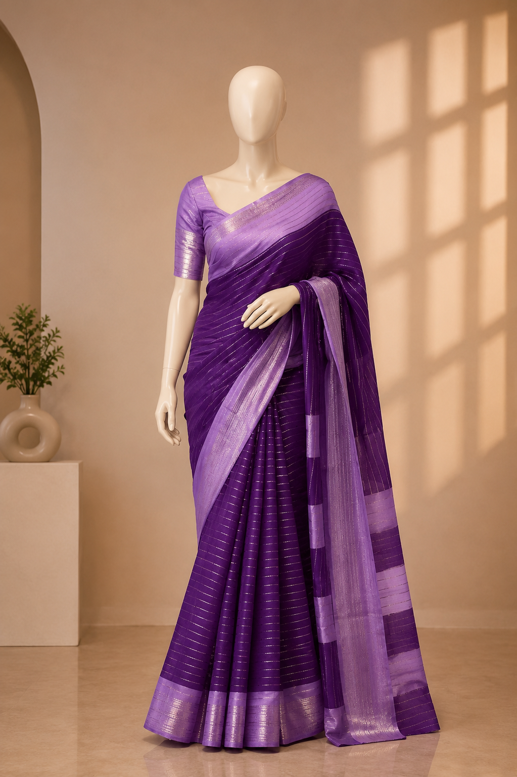Premium Woven Design Silk Blend Handloom Saree
