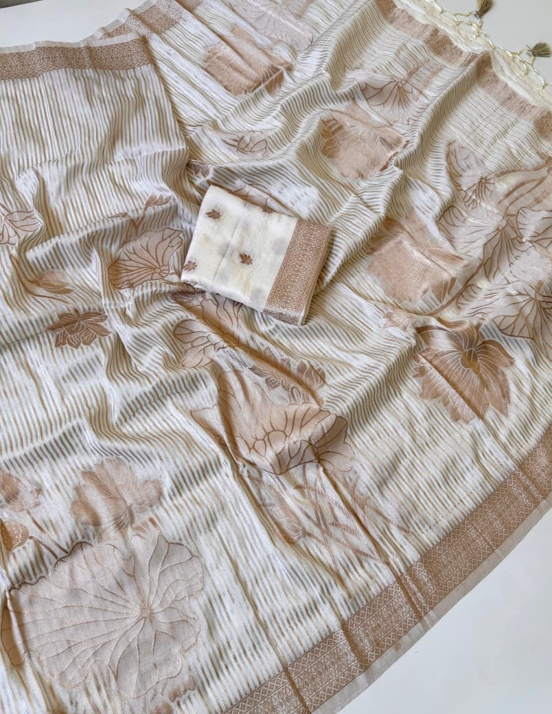 Exclusive Jambo Flower Jari Weaving Saree Collection