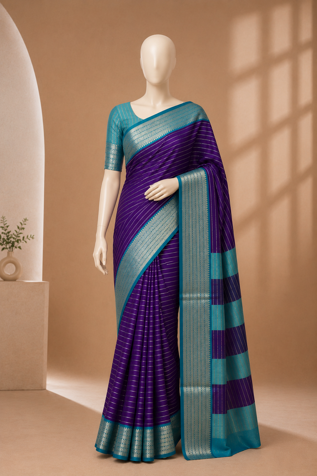 Premium Woven Design Silk Blend Handloom Saree