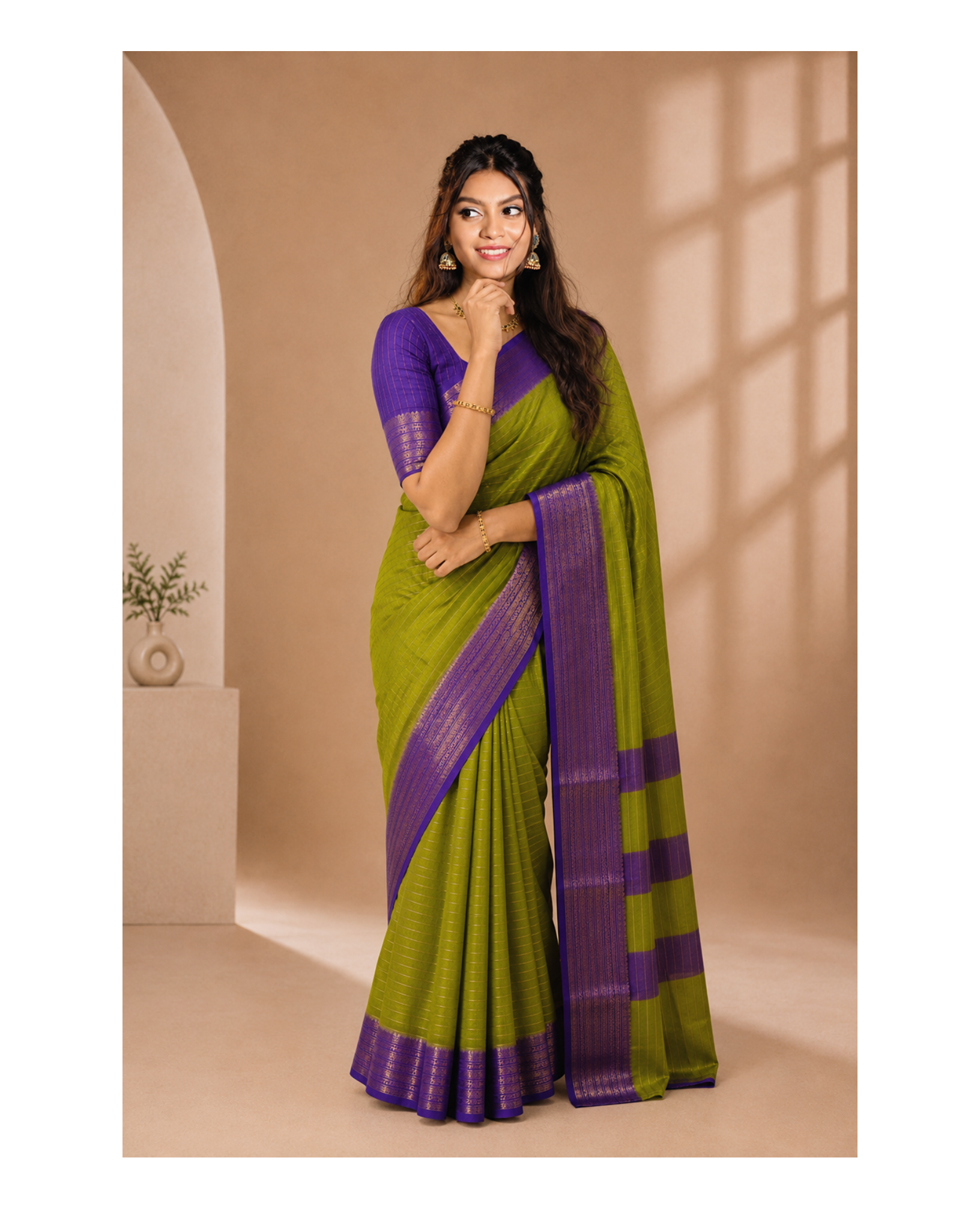 Premium Woven Design Silk Blend Handloom Saree