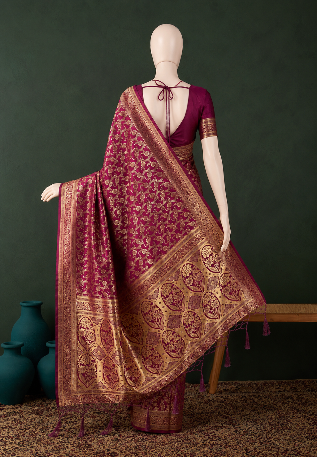 Premium Banarasi Art Silk Saree with Rich Zari Woven Design