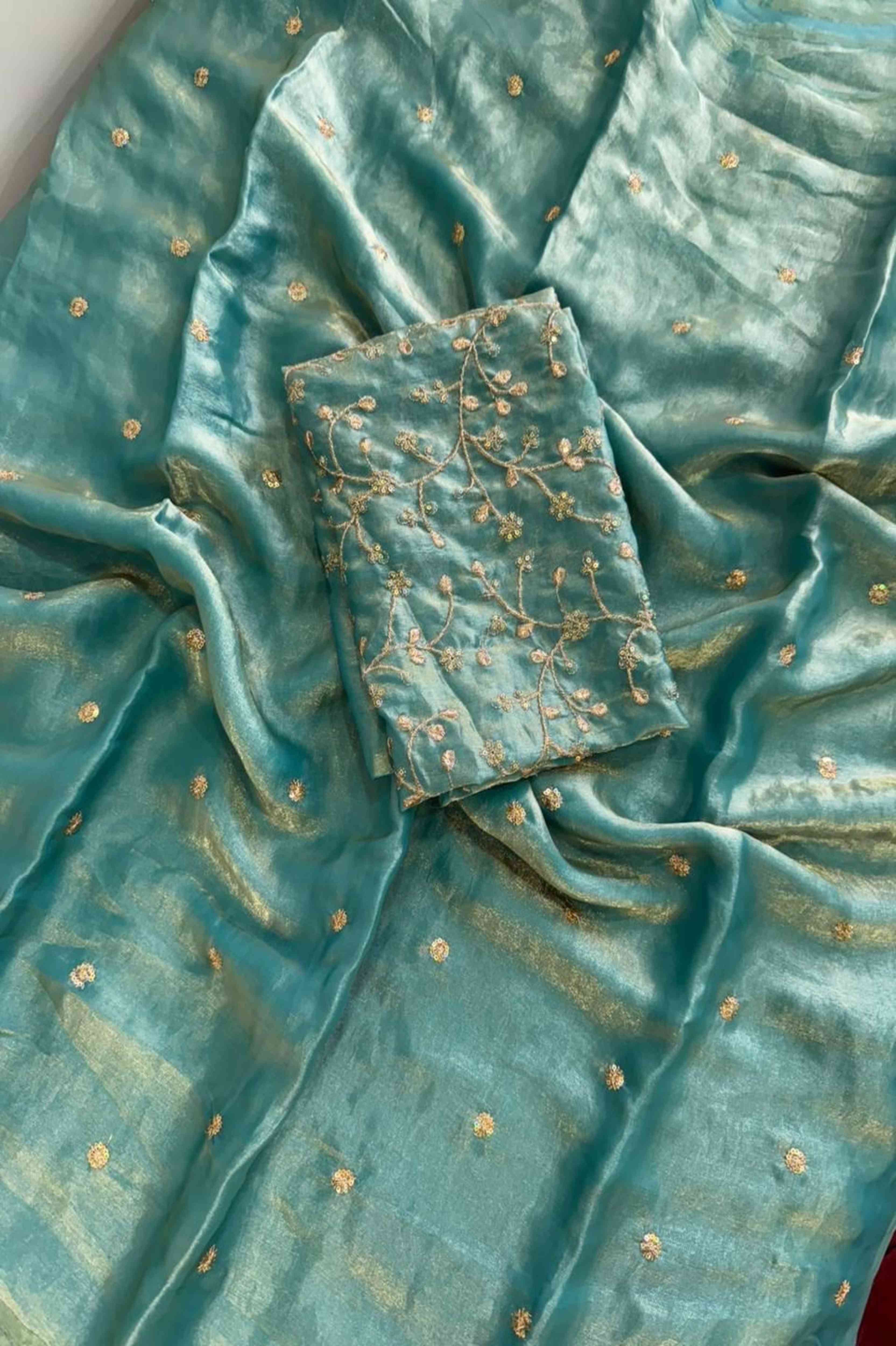 Space Fendy Satin Sequence Work Saree