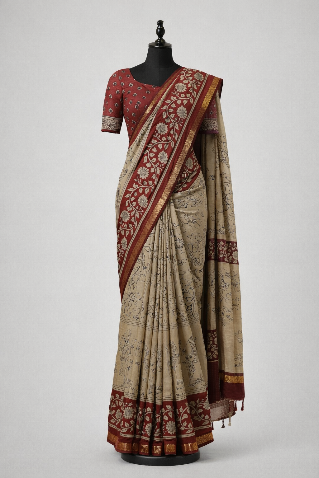 New Launch – Premium Marshmallow Blooming Saree with Zari Weaving Border