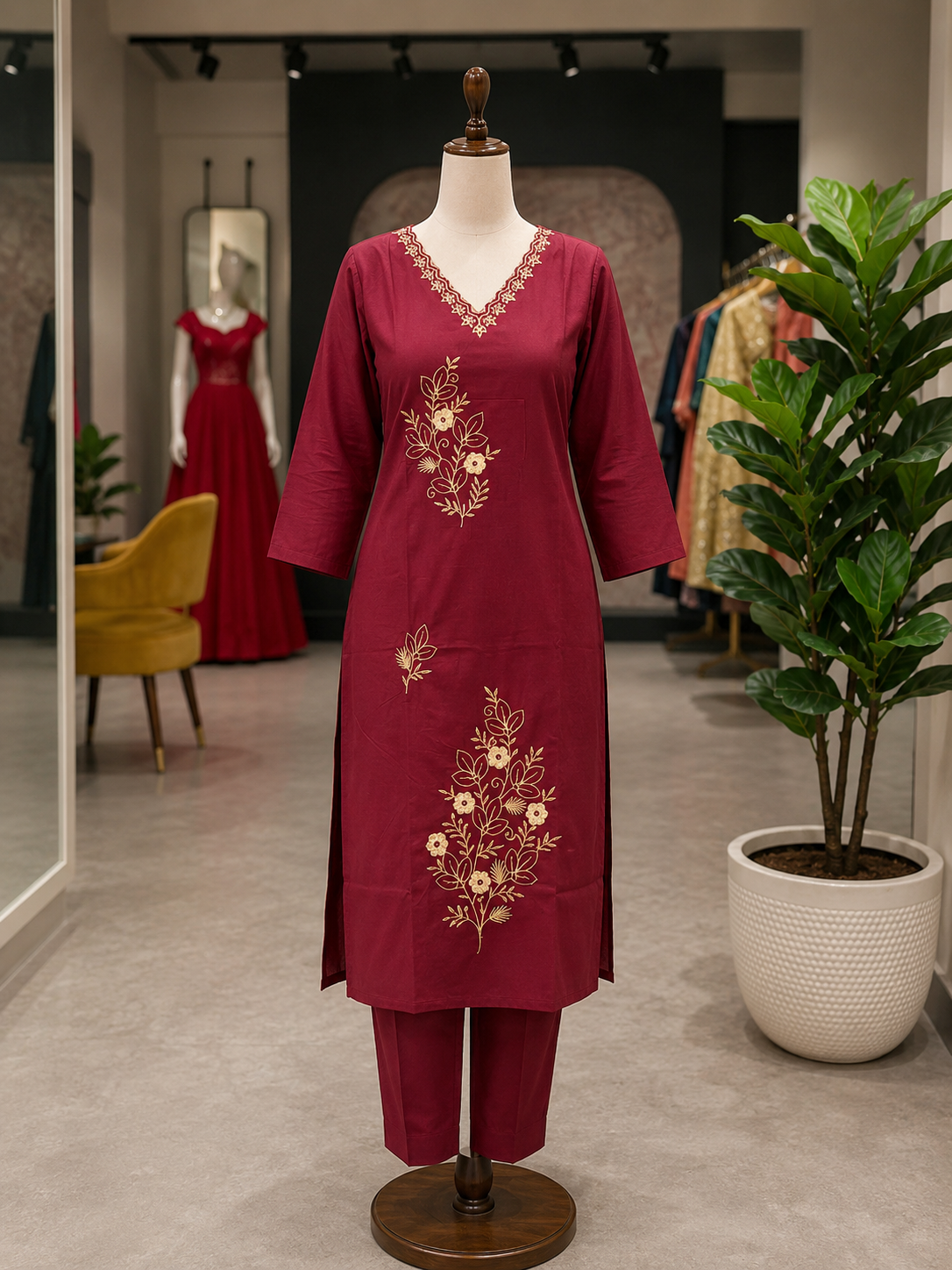 Stylish Dabu Cotton Co-Ord Set for Women | Summer Comfort Daily Wear with Embroidery