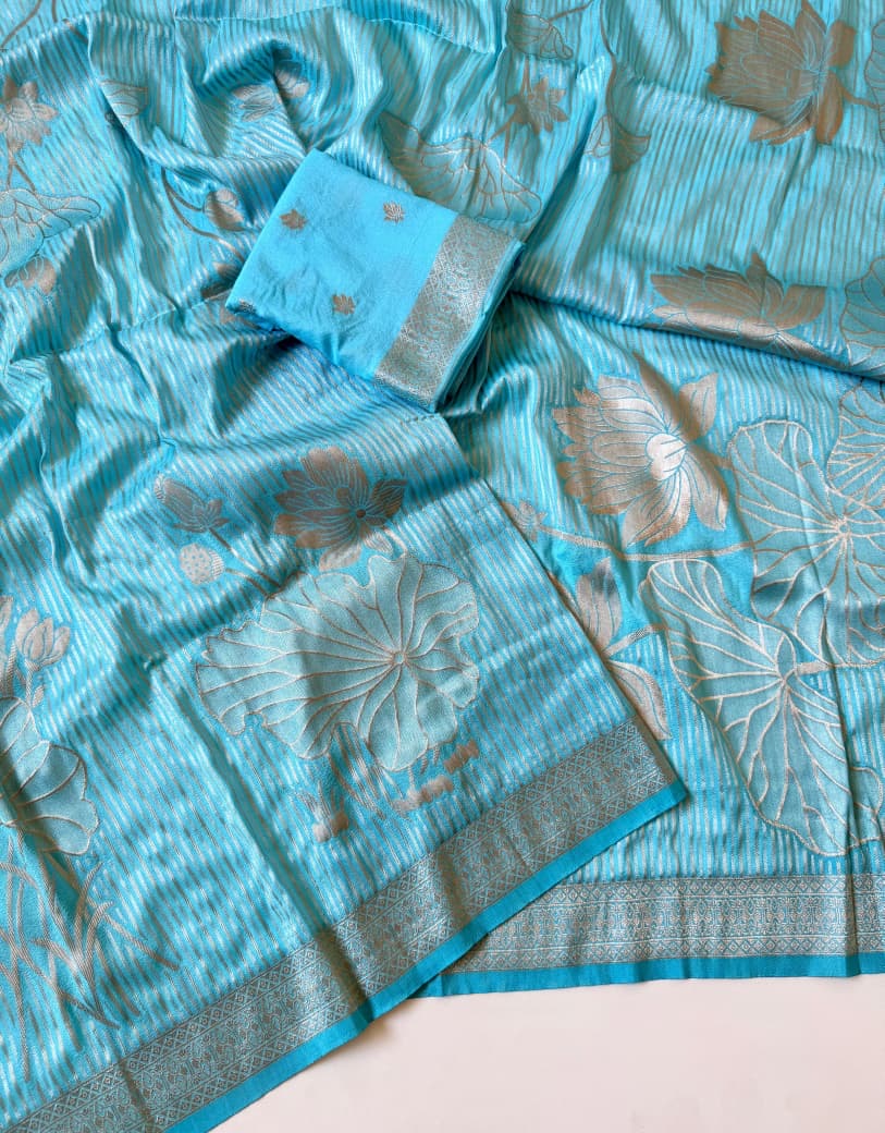 Exclusive Jambo Flower Jari Weaving Saree Collection