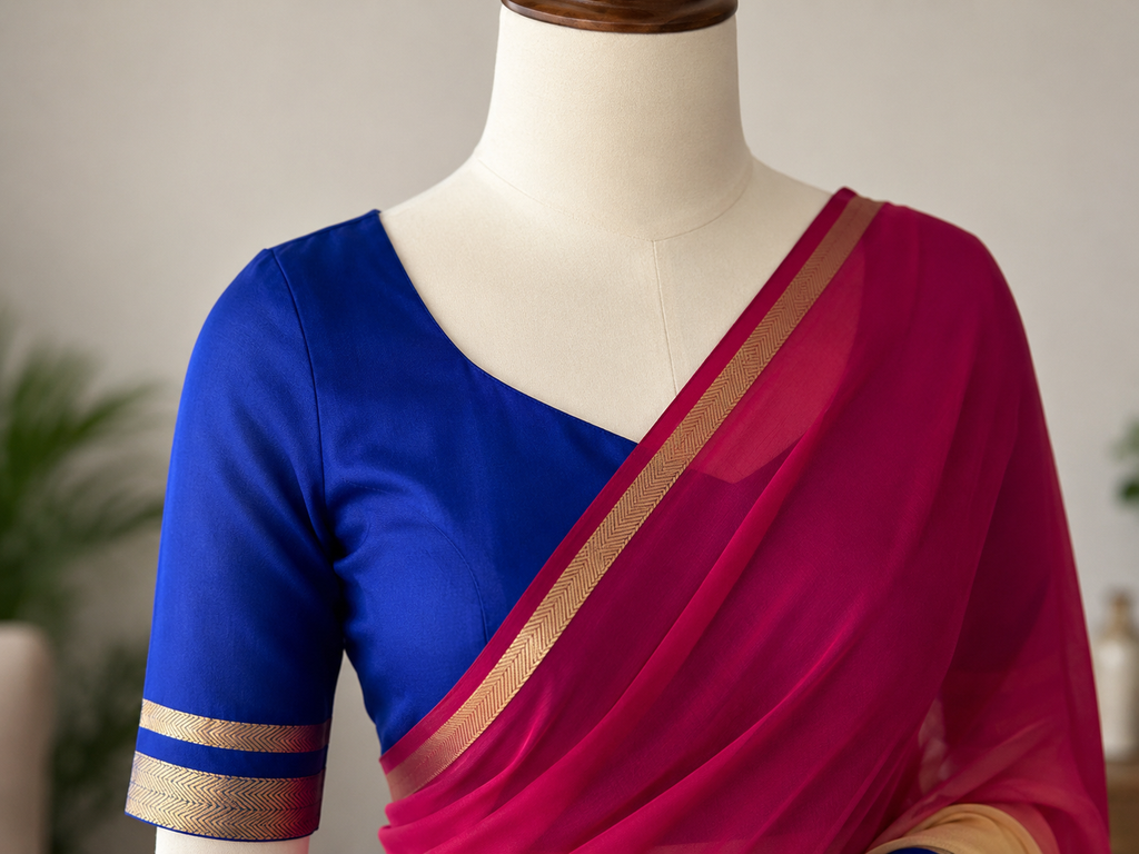 New Arrivals – 4D Georgette Saree with Running Viscose Blouse