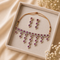 Red American Diamond Choker Set