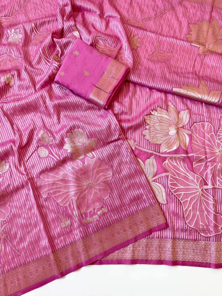 Exclusive Jambo Flower Jari Weaving Saree Collection