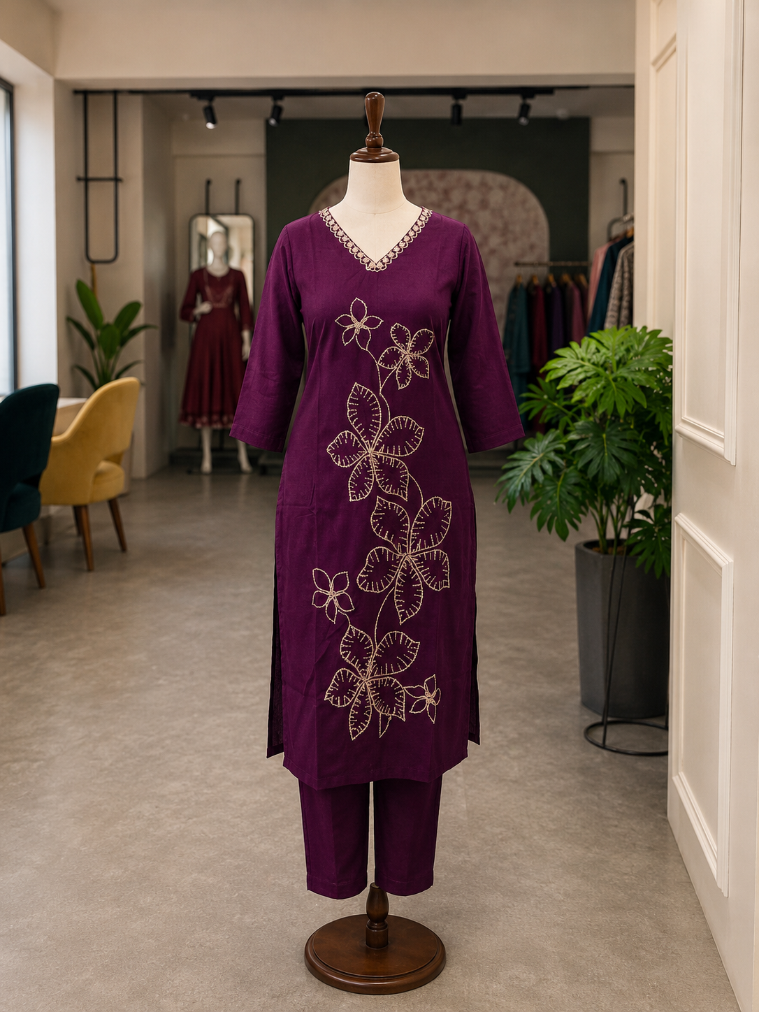 Stylish Dabu Cotton Co-Ord Set for Women | Summer Comfort Daily Wear with Embroidery