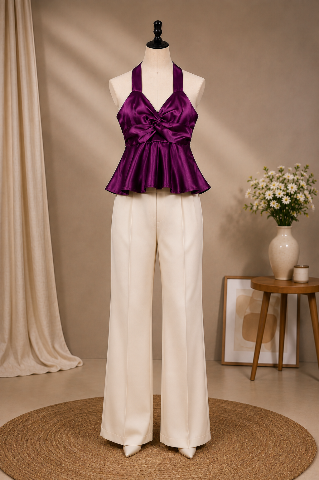 Halter Neck Satin Top