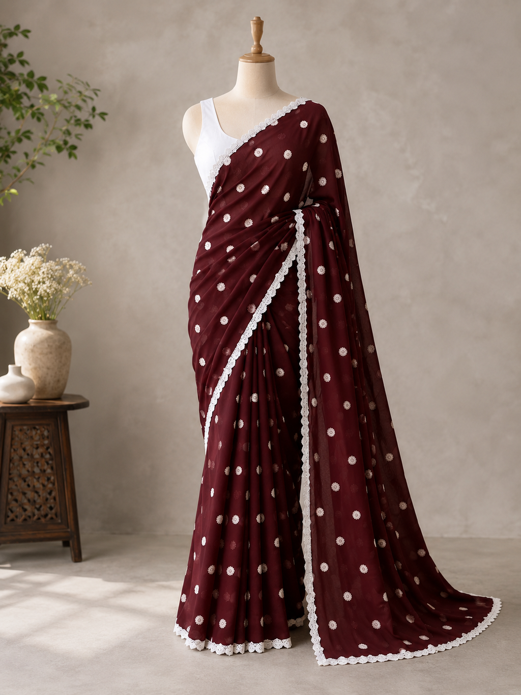 🌸 Elegant Soft Georgette Embroidery Saree Collection 🌸