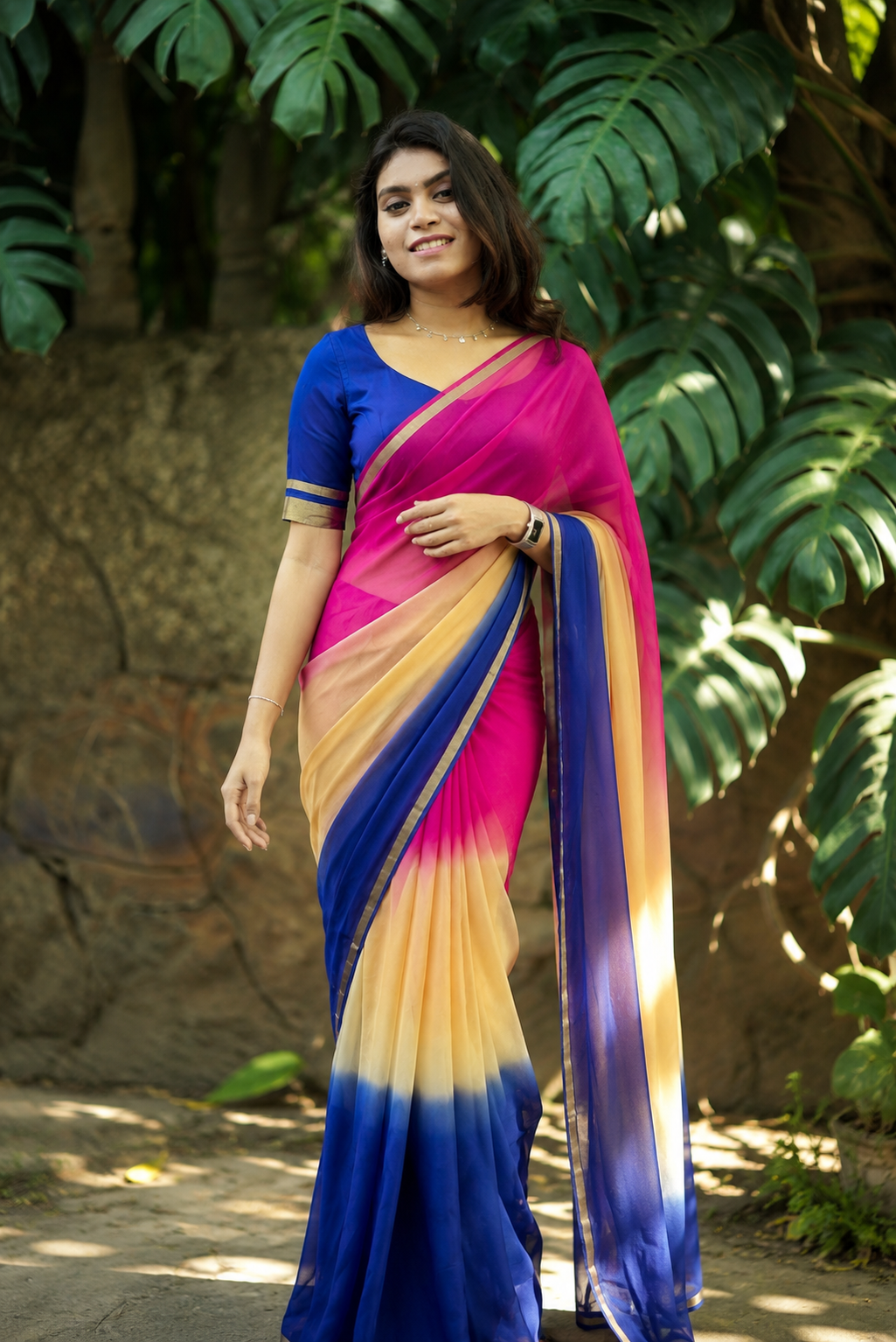 New Arrivals – 4D Georgette Saree with Running Viscose Blouse