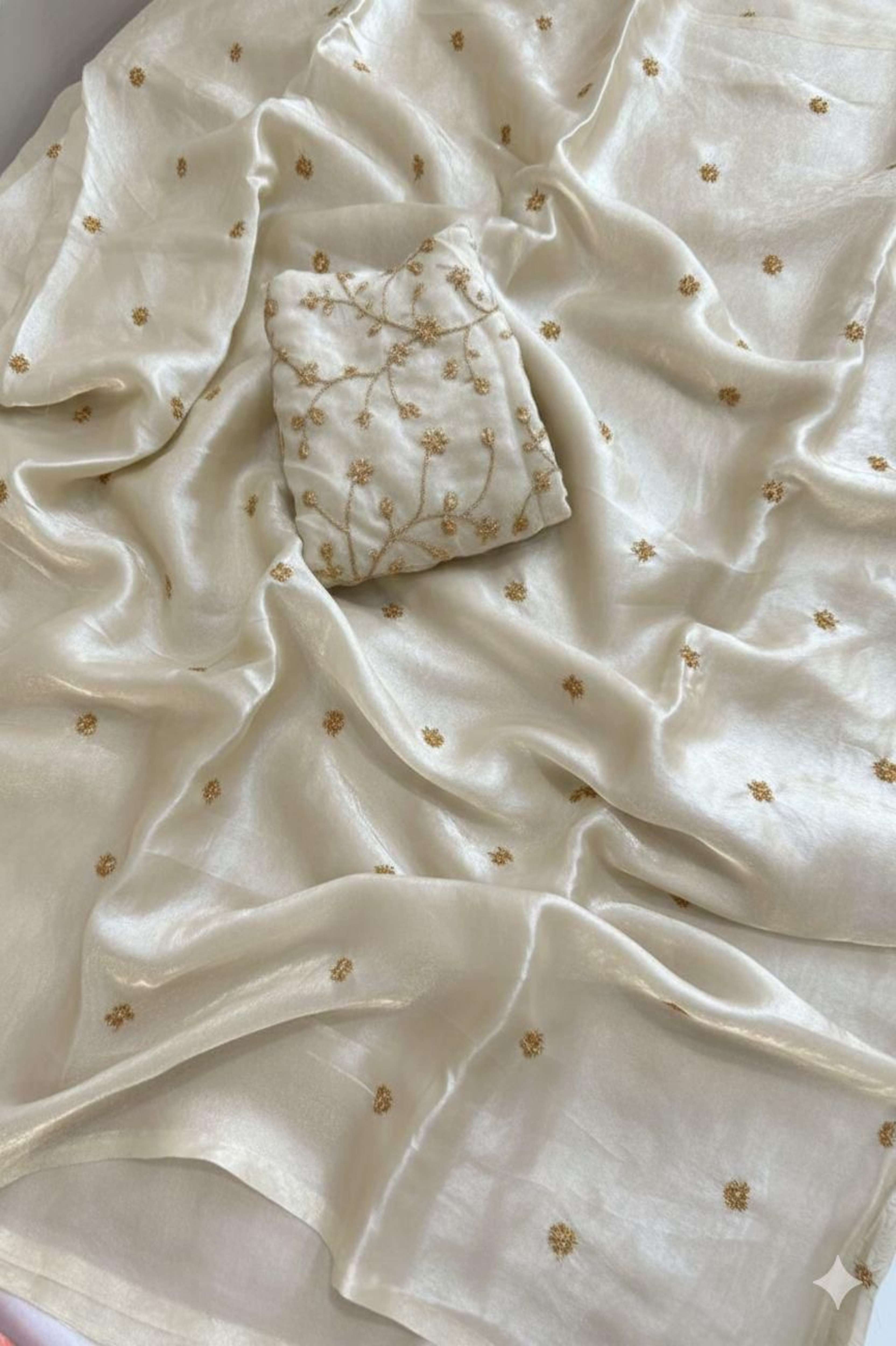 Space Fendy Satin Sequence Work Saree