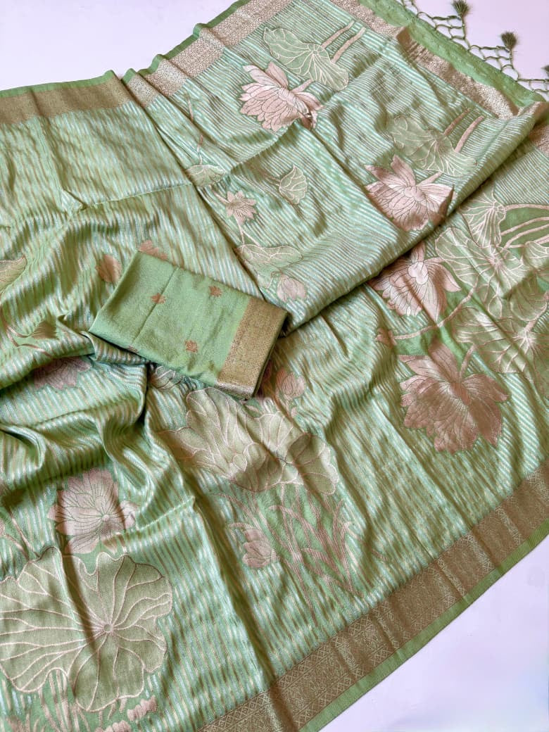 Exclusive Jambo Flower Jari Weaving Saree Collection