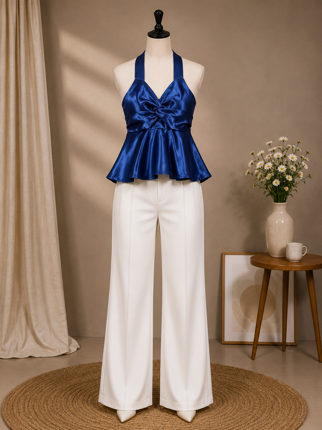 Halter Neck Satin Top