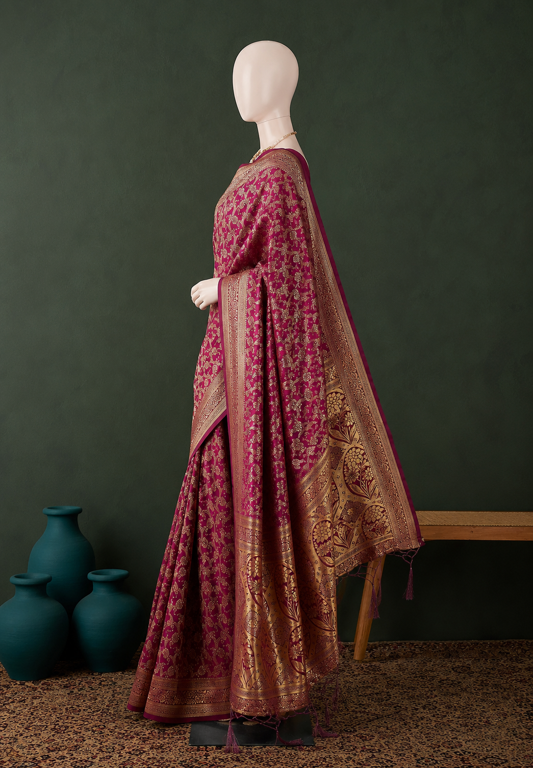 Premium Banarasi Art Silk Saree with Rich Zari Woven Design