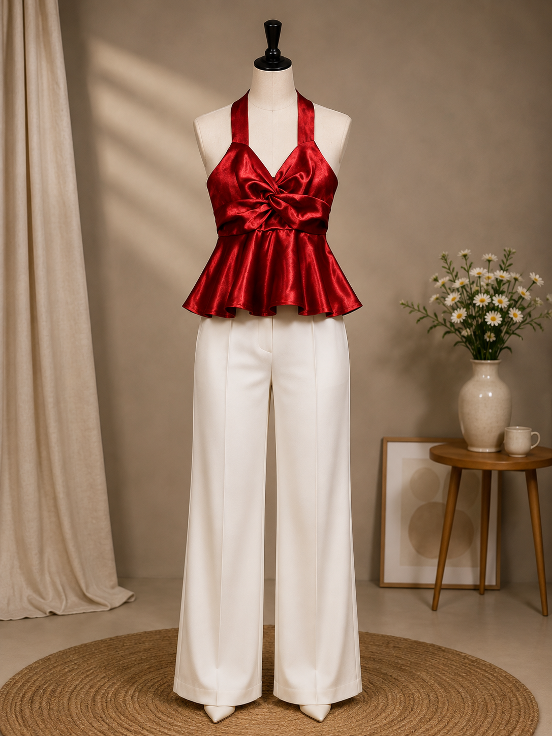 Halter Neck Satin Top