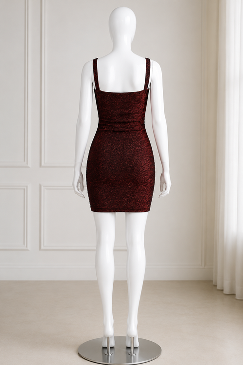 Elegant Maroon Solid Bodycon dress