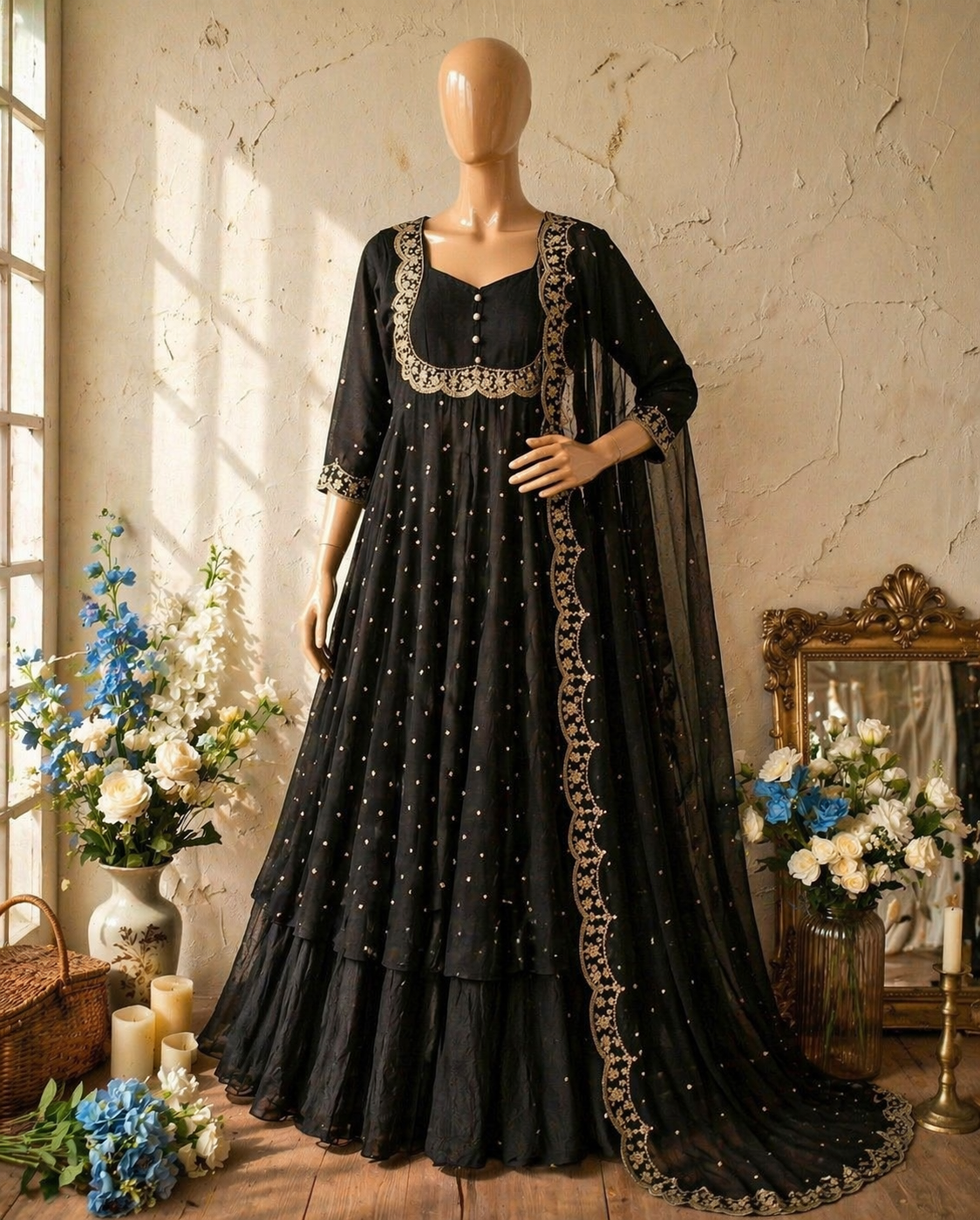 MEHRU – Trending Skirt & Cape Set