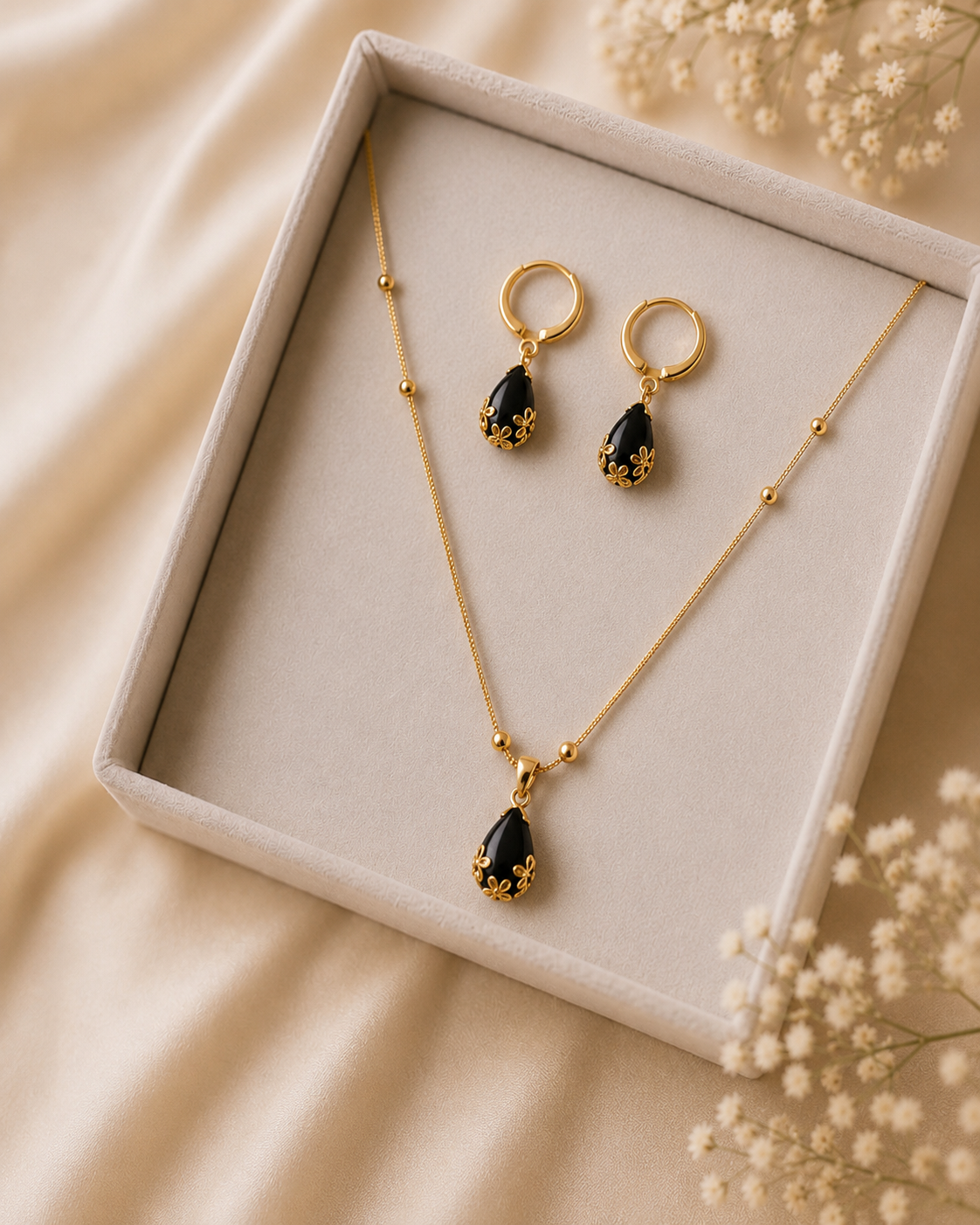 Minimal Gold-Plated Artificial Stone Pendant Chain for Women | Ethnic Party Wear Necklace