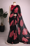 Elegant Floral Chiffon Saree Collection