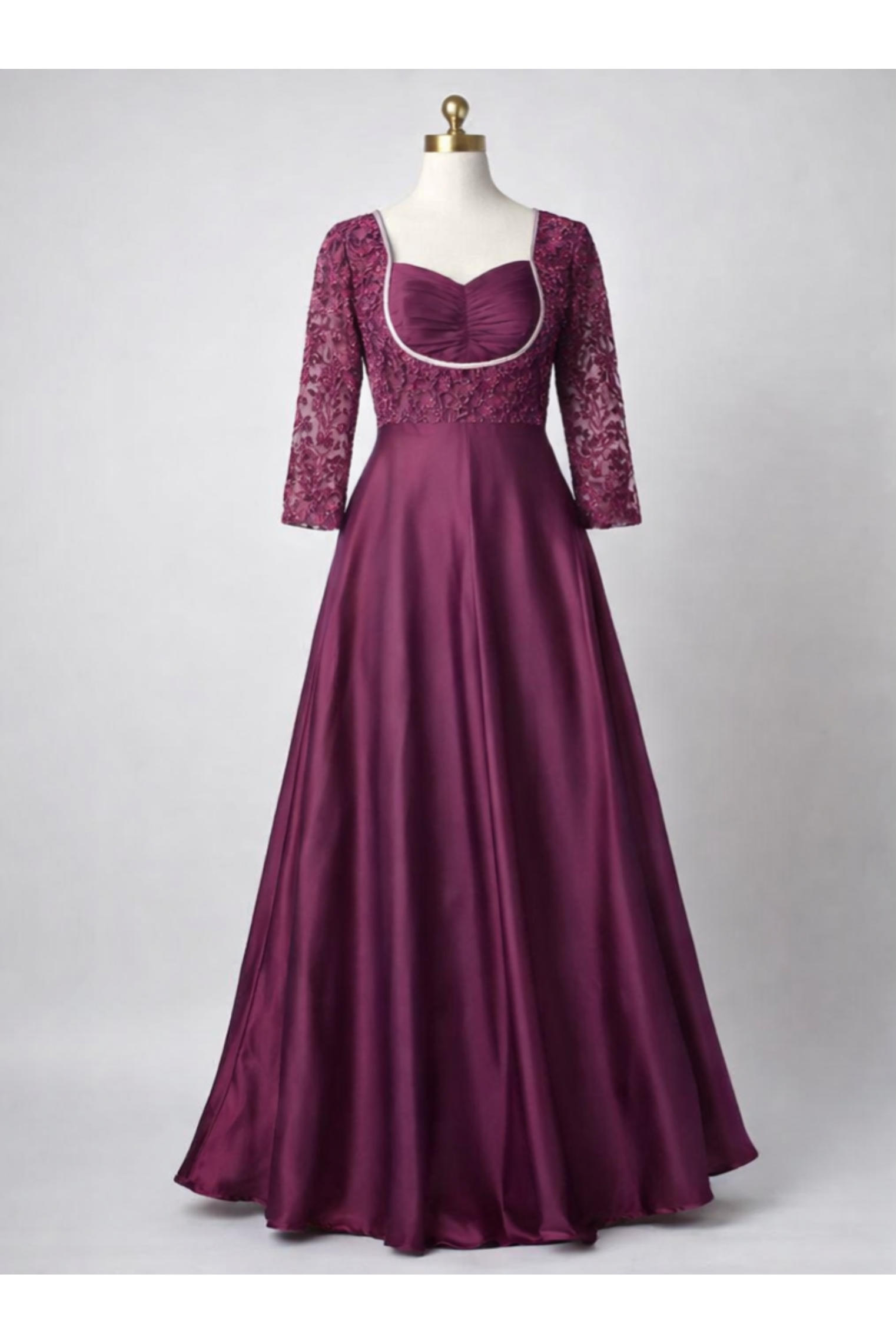 Satin Embroidery Anarkali Set