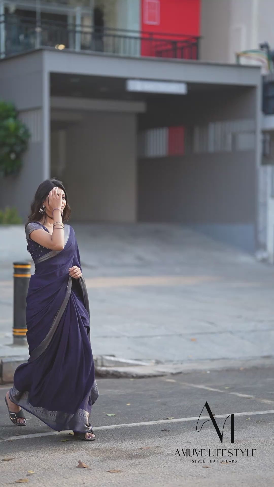 Navy Blue Elegance Saree